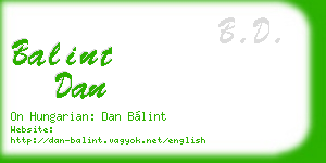 balint dan business card